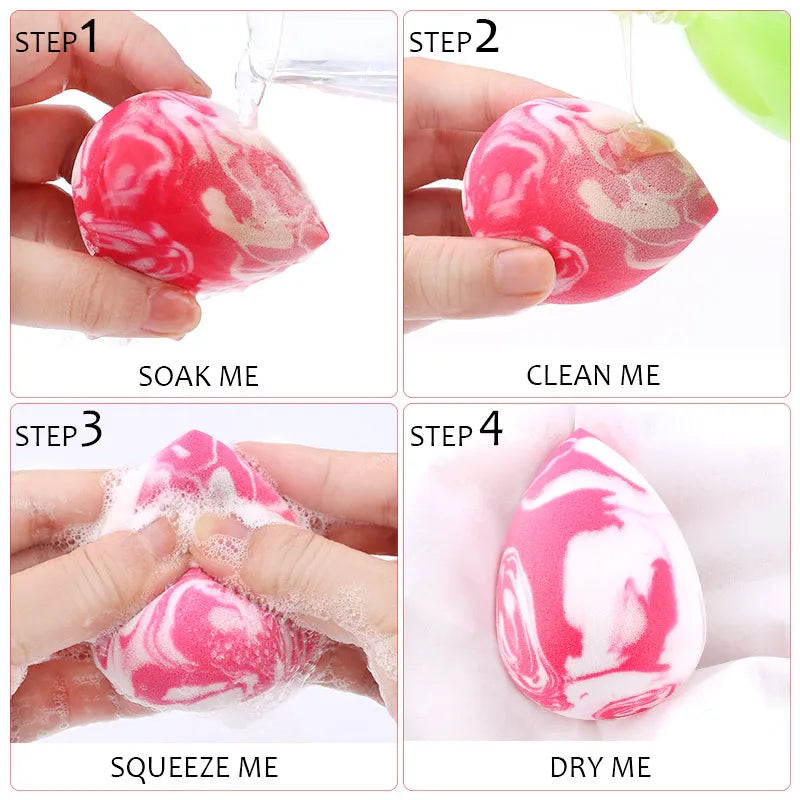 Makeup Sponge Marbling Water-drop Shape Foundation Concealer Sponges Dry Wet Mix Powder Cosmetic Puff Make Up Accessories