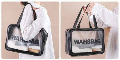 Travel Storage Toiletry Organize Women Waterproof PVC Cosmetic Portable Bag Transparent  Zipper Make Up Case Female Wash Kit