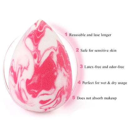 Makeup Sponge Marbling Water-drop Shape Foundation Concealer Sponges Dry Wet Mix Powder Cosmetic Puff Make Up Accessories