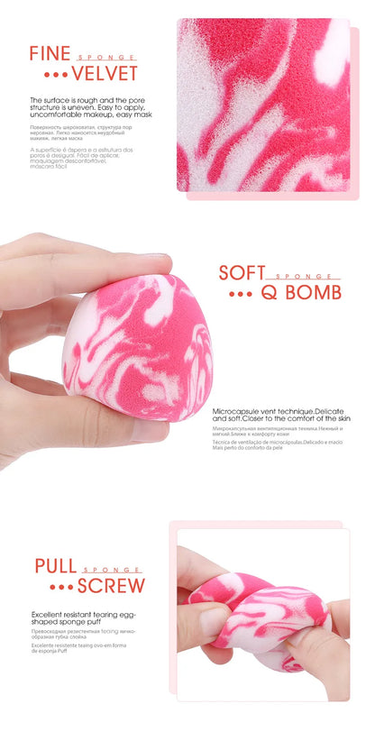 Makeup Sponge Marbling Water-drop Shape Foundation Concealer Sponges Dry Wet Mix Powder Cosmetic Puff Make Up Accessories