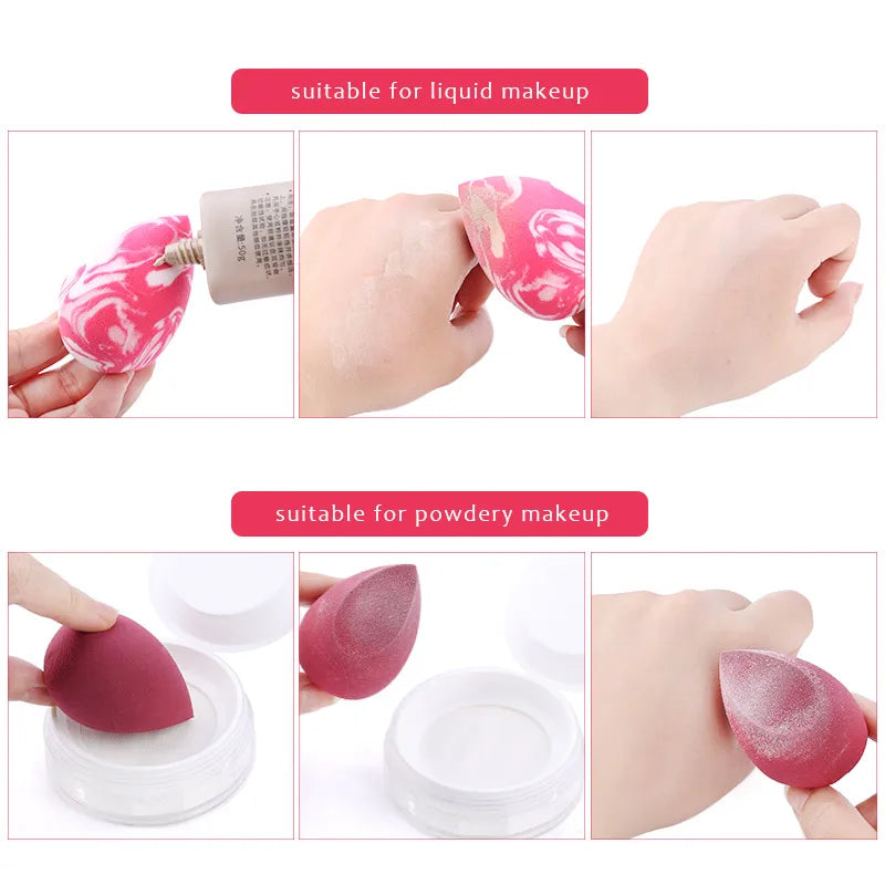 Makeup Sponge Marbling Water-drop Shape Foundation Concealer Sponges Dry Wet Mix Powder Cosmetic Puff Make Up Accessories