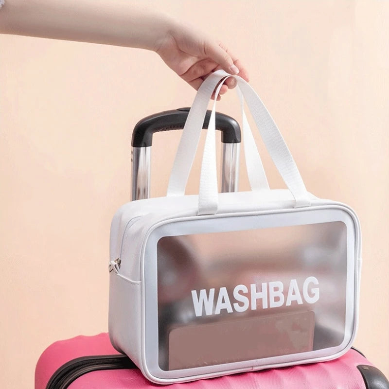 Travel Storage Toiletry Organize Women Waterproof PVC Cosmetic Portable Bag Transparent  Zipper Make Up Case Female Wash Kit