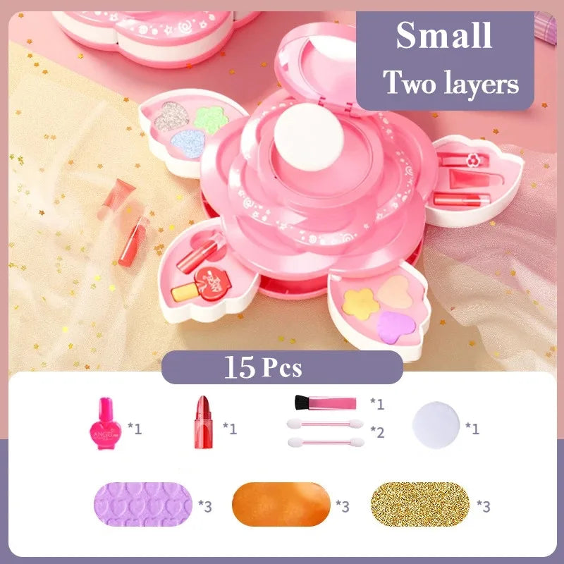 Kids Makeup Kit for Girls Washable Real Cosmetic Safe & Non-Toxic Girls Make Up Set Toys for Little Girl Christmas Birthday Gift