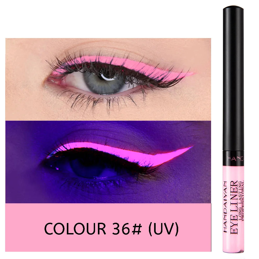 UV Light Neon Eyeliner Pen Eyes Makeup Red Waterproof Liquid Color Eye Liner Pencil Make Up Cosmetics Yellow Matte Purple Pen