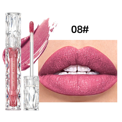 QIBEST Glitter Shimmer Liquid Lipstick High Quality Waterproof Lightweight Lip Gloss Long Lasting Lip Tint Make Up Cosmetics