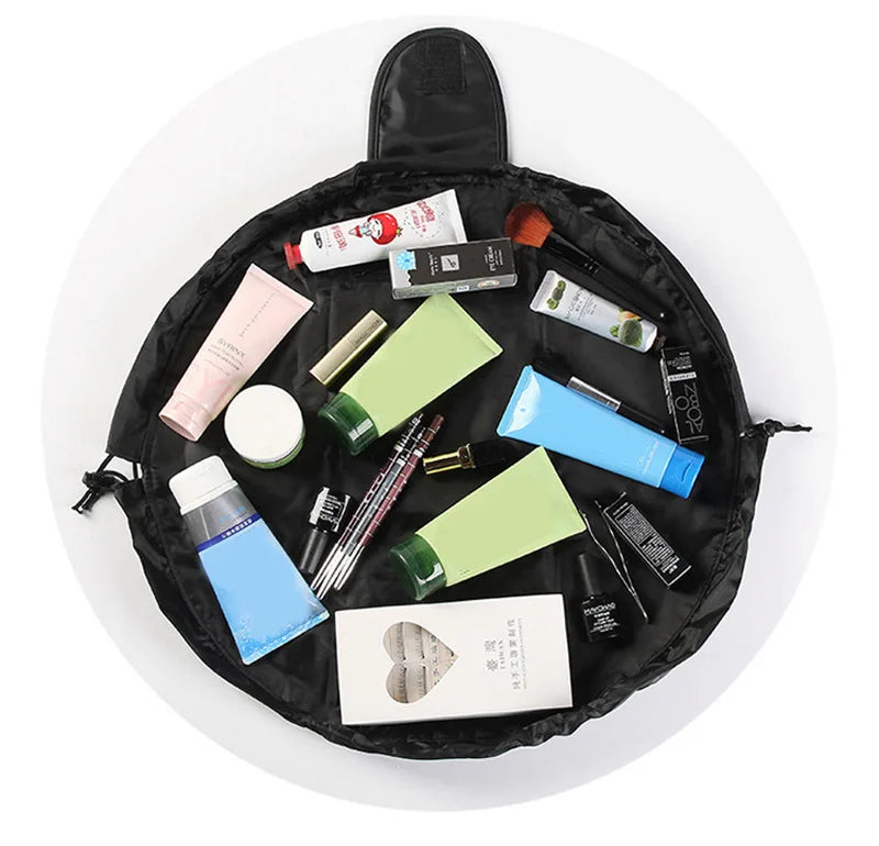 Women Drawstring Cosmetic Bag Travel Storage Makeup Bag Organizer Female Make Up Pouch Portable Waterproof Toiletry Beauty Case