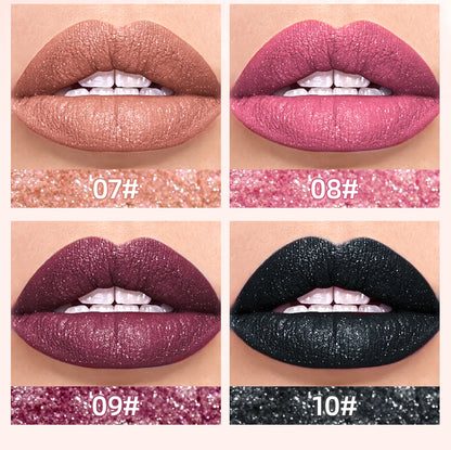 QIBEST Glitter Shimmer Liquid Lipstick High Quality Waterproof Lightweight Lip Gloss Long Lasting Lip Tint Make Up Cosmetics