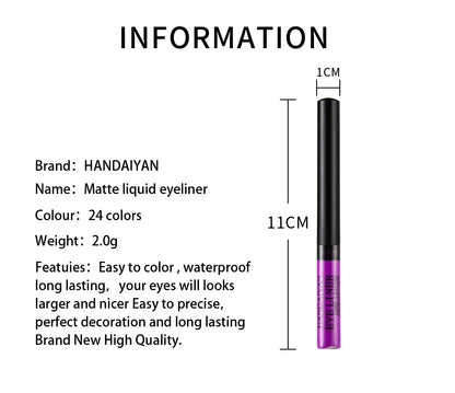 UV Light Neon Eyeliner Pen Eyes Makeup Red Waterproof Liquid Color Eye Liner Pencil Make Up Cosmetics Yellow Matte Purple Pen