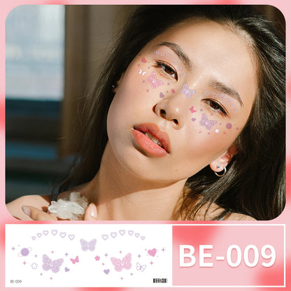 Freckles Face Tattoo Cute Small Heart Women Temporary Tattoos Face Stickers Eye Make Up Decal Waterproof Tattoos For Girls Woman