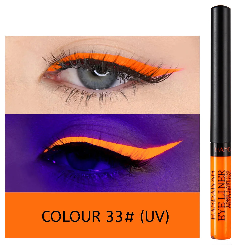 UV Light Neon Eyeliner Pen Eyes Makeup Red Waterproof Liquid Color Eye Liner Pencil Make Up Cosmetics Yellow Matte Purple Pen