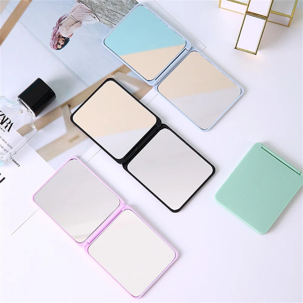 Folding Makeup Mirror High-Definition Portable Pocket Mirror Double-Side Women Makeup Mirror Rectangle Cosmetic Make Up Vanity