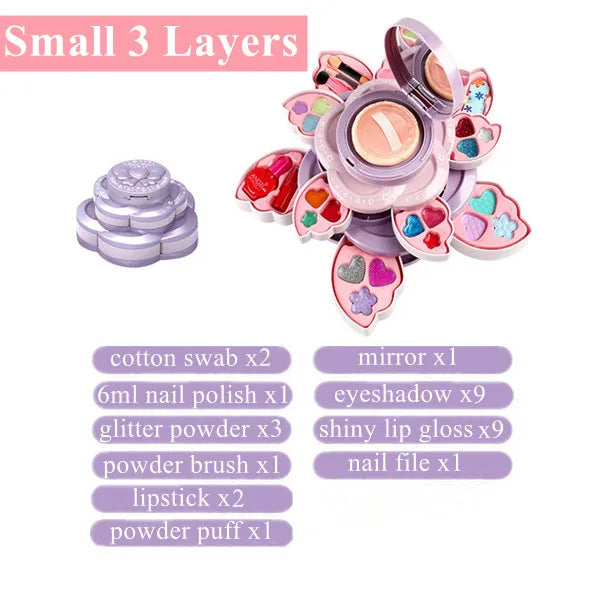 Kids Makeup Kit for Girls Washable Real Cosmetic Safe & Non-Toxic Girls Make Up Set Toys for Little Girl Christmas Birthday Gift