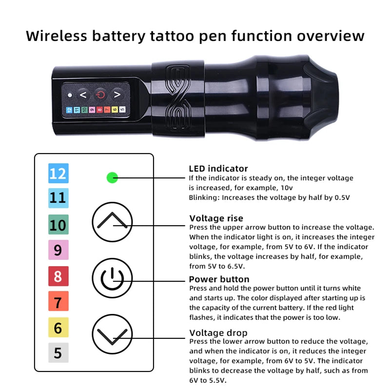 New EXO Tattoo Machine Professional Wireless Tattoo Pen Machine Powerful Coreless Motor with Battery for Make Up Artist Body