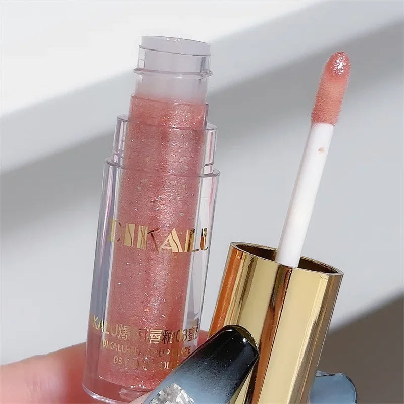 Waterproof Diamond Shimmer Glitter Lip Gloss 5 Colors Sparkling Glitter Liquid Lipstick Diamond Pearl Lip Gloss Sexy Lip Make Up