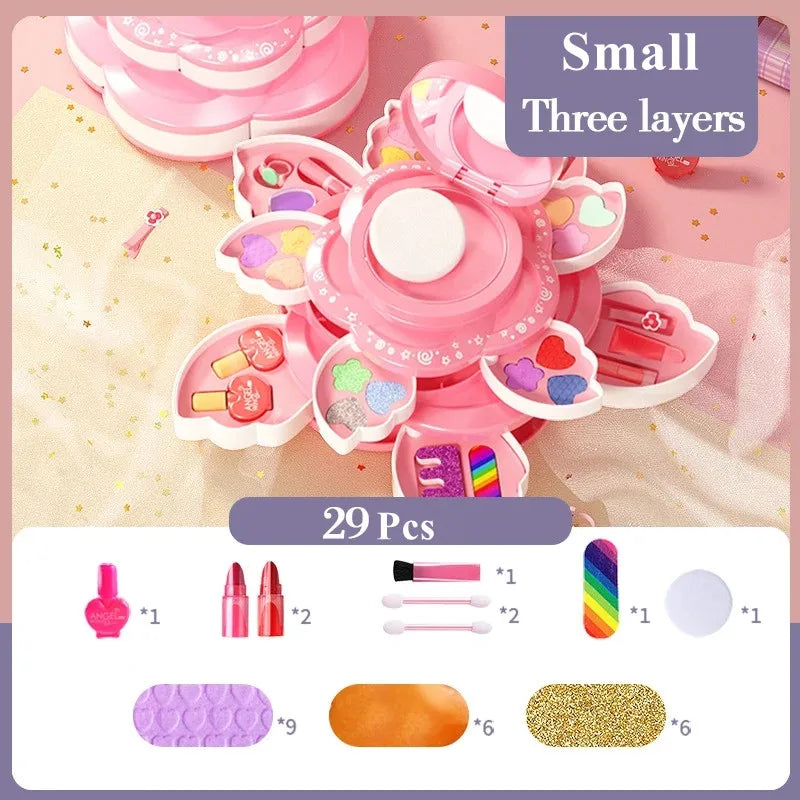 Kids Makeup Kit for Girls Washable Real Cosmetic Safe & Non-Toxic Girls Make Up Set Toys for Little Girl Christmas Birthday Gift