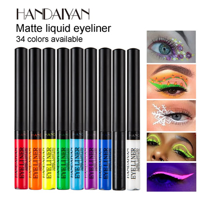 UV Light Neon Eyeliner Pen Eyes Makeup Red Waterproof Liquid Color Eye Liner Pencil Make Up Cosmetics Yellow Matte Purple Pen