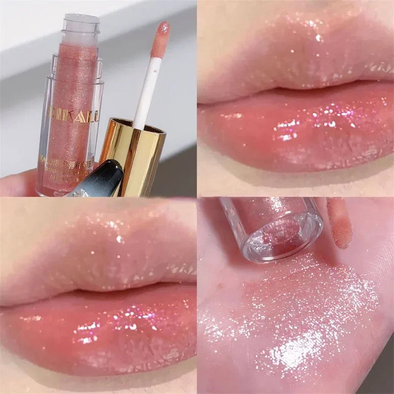 Waterproof Diamond Shimmer Glitter Lip Gloss 5 Colors Sparkling Glitter Liquid Lipstick Diamond Pearl Lip Gloss Sexy Lip Make Up