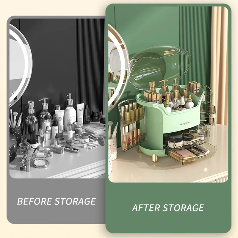 Large Capacity Cosmetics Storage Box Luxury Desktop Make Up Organizer Waterproof Bathroom Sundries Storage Cases Organizer