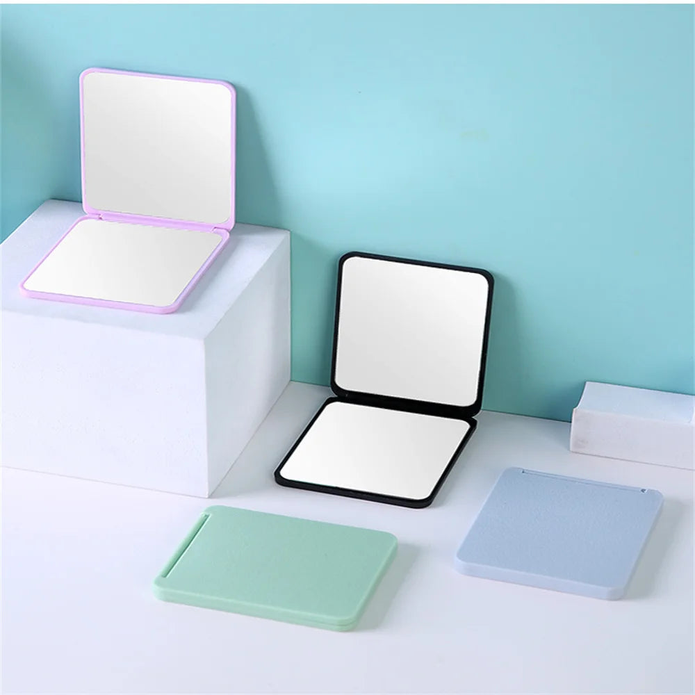 Folding Makeup Mirror High-Definition Portable Pocket Mirror Double-Side Women Makeup Mirror Rectangle Cosmetic Make Up Vanity