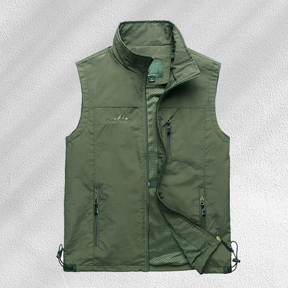 Soild Vest For Mens Leisure Travel Fishing Outdoor Work Jakcet Casual Waistcoat With Pocket Zipper Breathable Outwear Chalecos