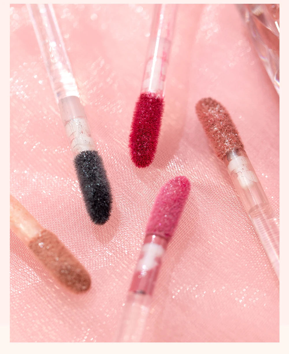 QIBEST Glitter Shimmer Liquid Lipstick High Quality Waterproof Lightweight Lip Gloss Long Lasting Lip Tint Make Up Cosmetics