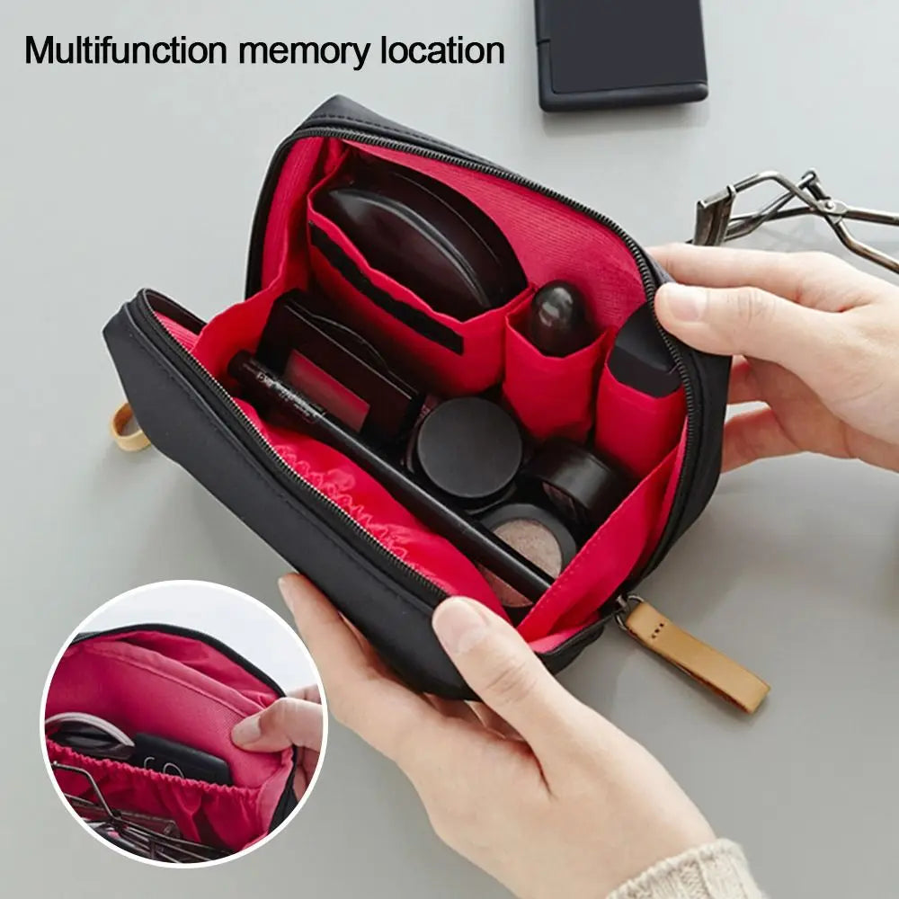 Small Makeup Bag Simple Solid Color Cosmetic Storage Bag for Women Pouch Toiletry Bag Waterproof Make Up Purses Case Mini