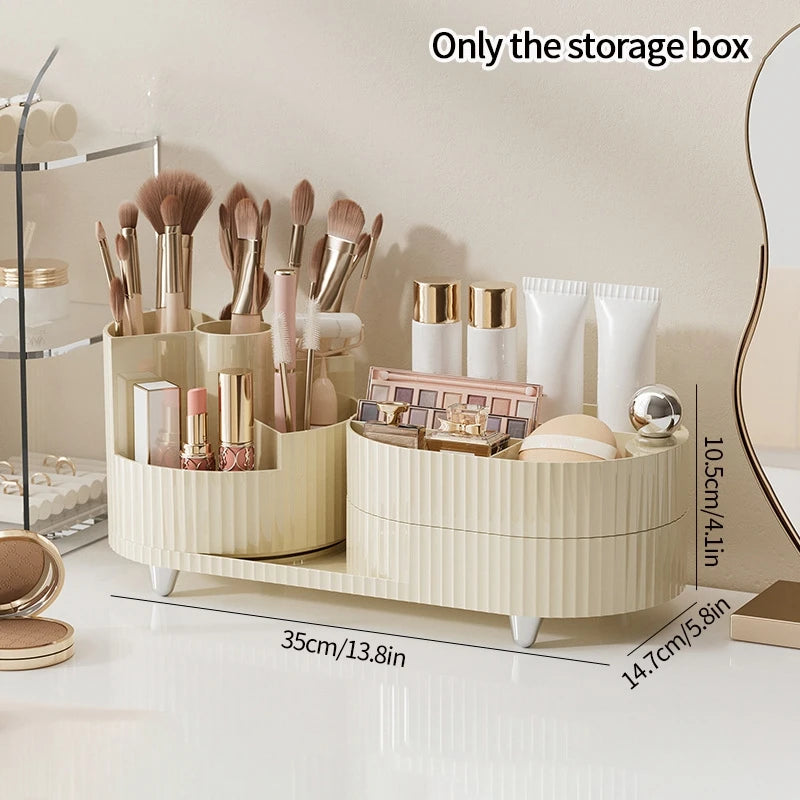 Large Capacity Cosmetics Storage Box Luxury Desktop Make Up Organizer Waterproof Bathroom Sundries Storage Cases Organizer