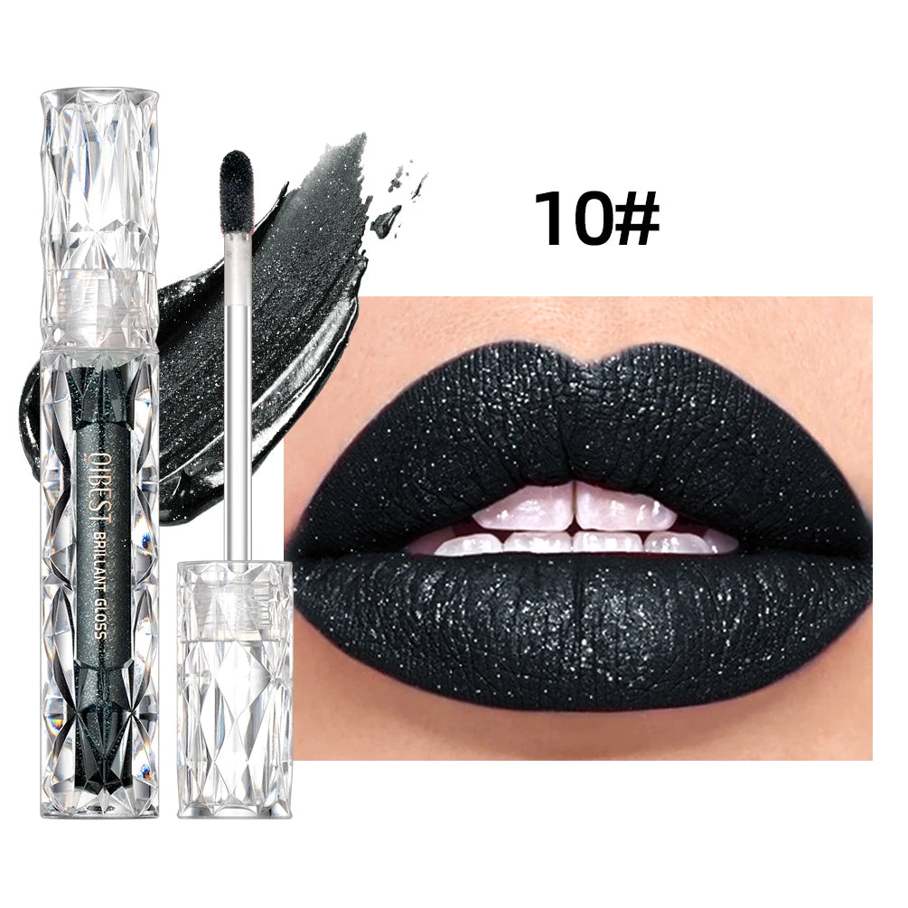 QIBEST Glitter Shimmer Liquid Lipstick High Quality Waterproof Lightweight Lip Gloss Long Lasting Lip Tint Make Up Cosmetics