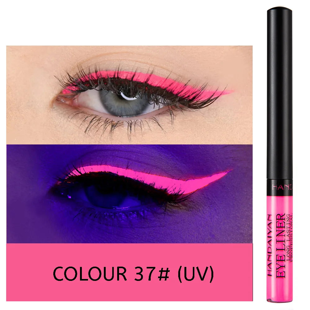 UV Light Neon Eyeliner Pen Eyes Makeup Red Waterproof Liquid Color Eye Liner Pencil Make Up Cosmetics Yellow Matte Purple Pen