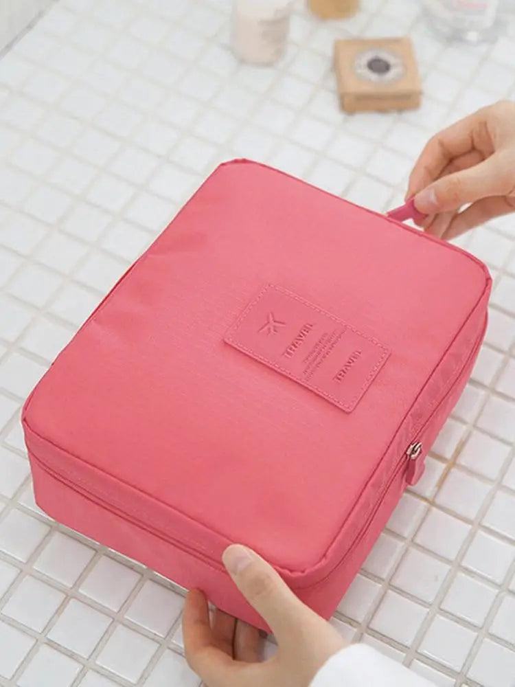 Simple Washbag Square Korean Make Up Female Cosmetic Bag Travel Personalized Travel Organizer Cosmetics Women's Bags On Offer