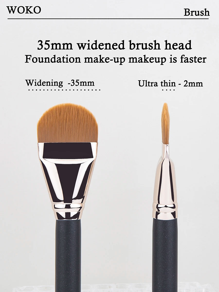 New Foundation Make-up Brush Round Head Ultra-thin Foundation Make-up Brush Liquid Foundation Flat Head Facial Mask Makeup Tool