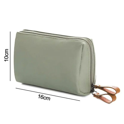 Small Makeup Bag Simple Solid Color Cosmetic Storage Bag for Women Pouch Toiletry Bag Waterproof Make Up Purses Case Mini