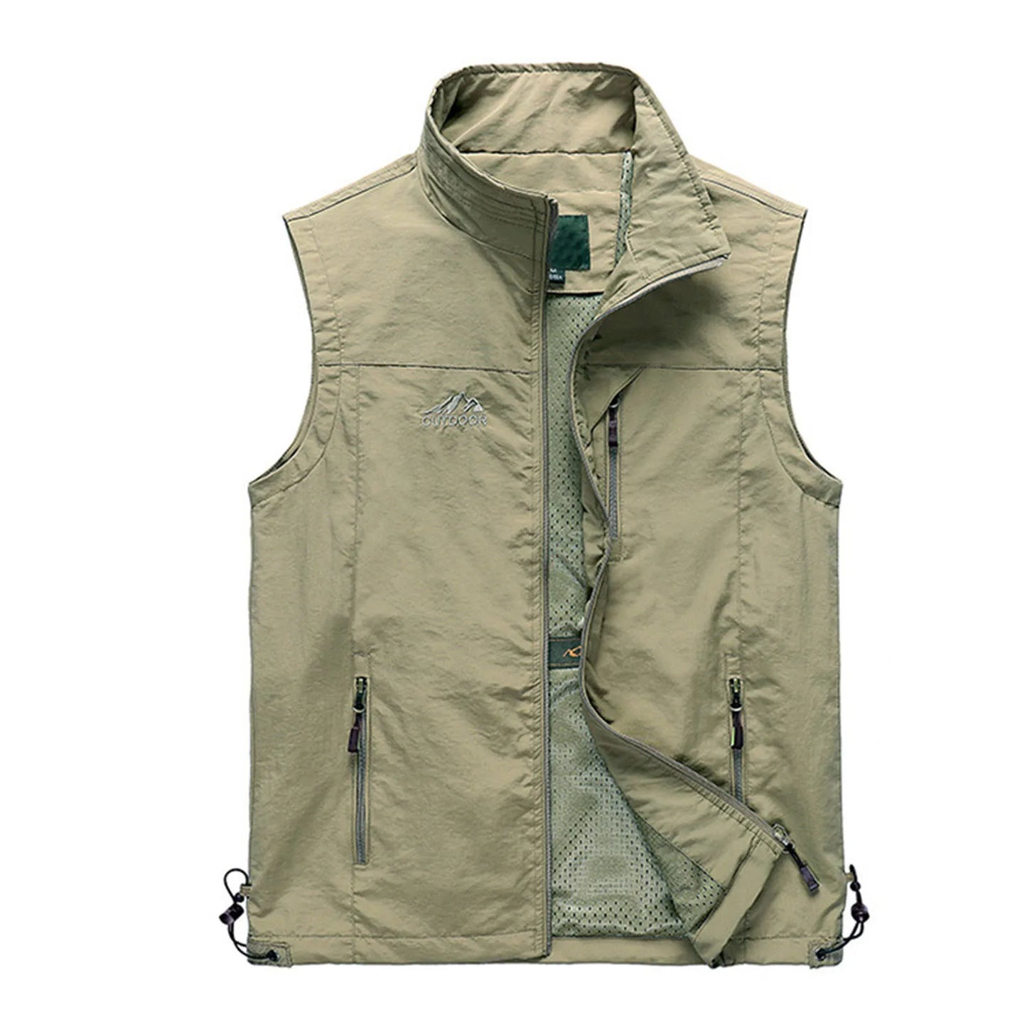 Soild Vest For Mens Leisure Travel Fishing Outdoor Work Jakcet Casual Waistcoat With Pocket Zipper Breathable Outwear Chalecos