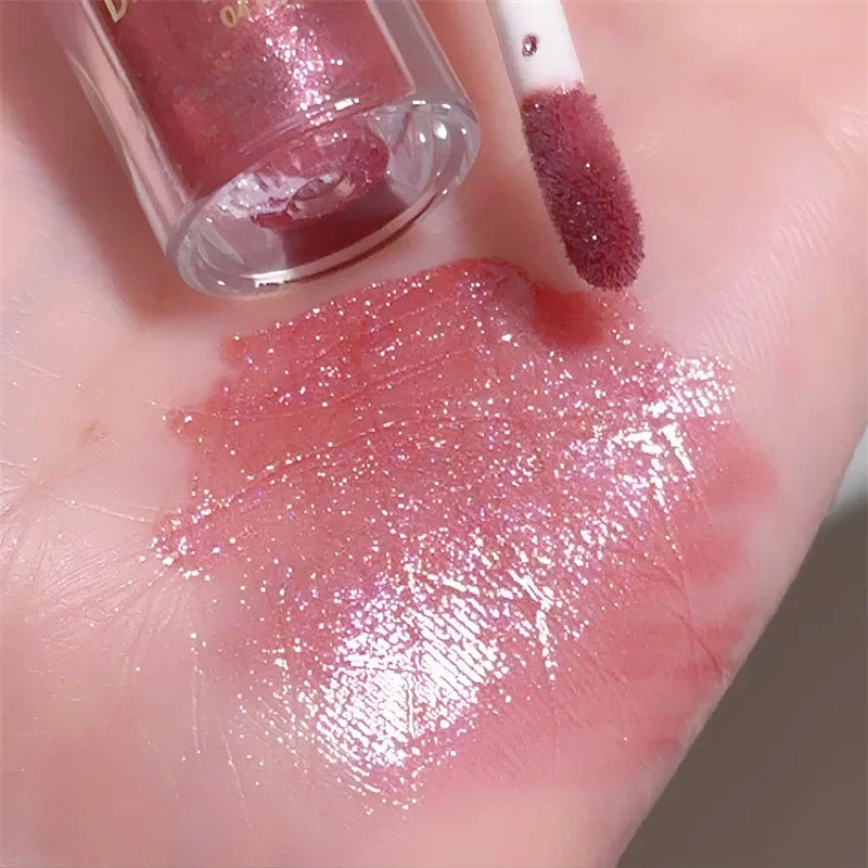 Waterproof Diamond Shimmer Glitter Lip Gloss 5 Colors Sparkling Glitter Liquid Lipstick Diamond Pearl Lip Gloss Sexy Lip Make Up