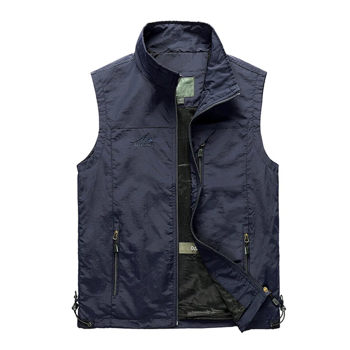 Soild Vest For Mens Leisure Travel Fishing Outdoor Work Jakcet Casual Waistcoat With Pocket Zipper Breathable Outwear Chalecos