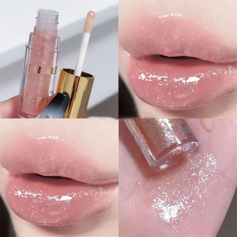 Waterproof Diamond Shimmer Glitter Lip Gloss 5 Colors Sparkling Glitter Liquid Lipstick Diamond Pearl Lip Gloss Sexy Lip Make Up