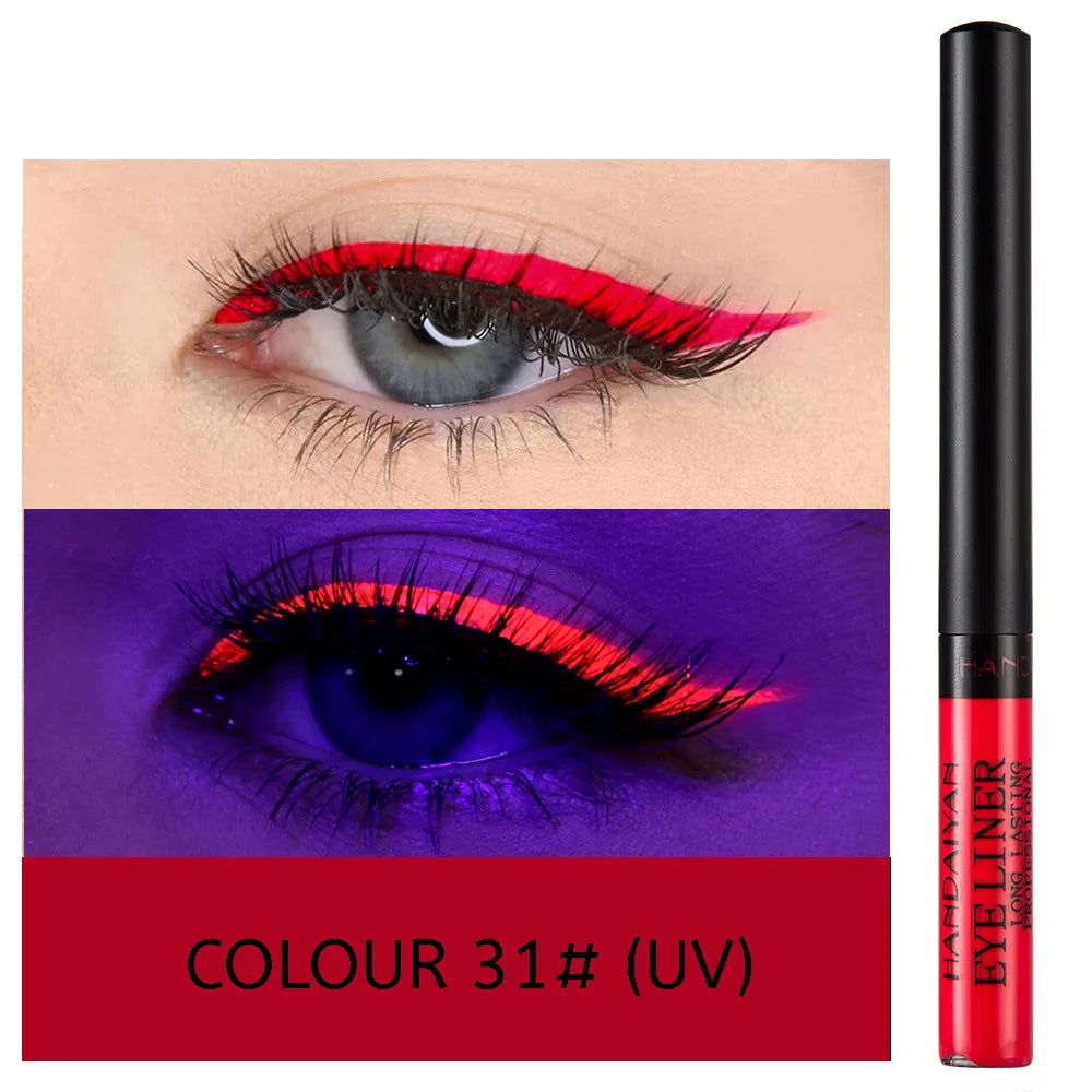 UV Light Neon Eyeliner Pen Eyes Makeup Red Waterproof Liquid Color Eye Liner Pencil Make Up Cosmetics Yellow Matte Purple Pen