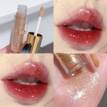 Waterproof Diamond Shimmer Glitter Lip Gloss 5 Colors Sparkling Glitter Liquid Lipstick Diamond Pearl Lip Gloss Sexy Lip Make Up