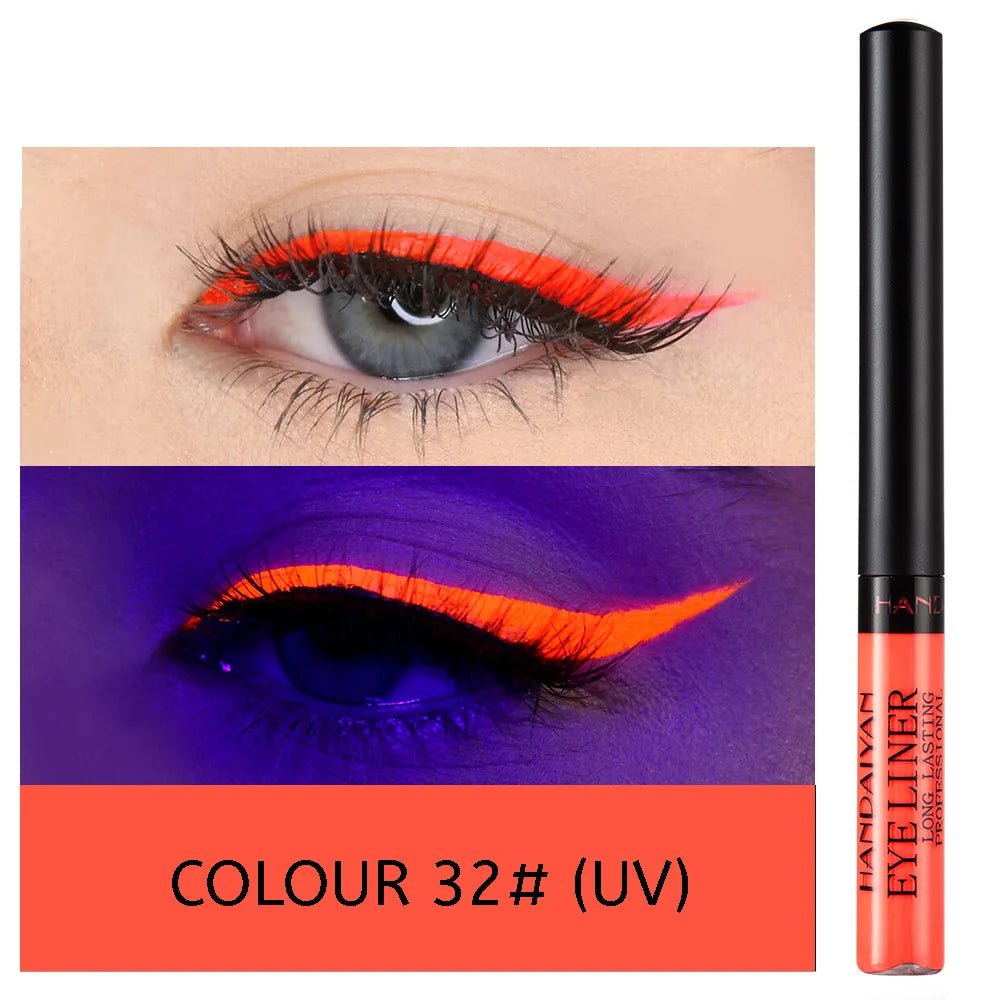 UV Light Neon Eyeliner Pen Eyes Makeup Red Waterproof Liquid Color Eye Liner Pencil Make Up Cosmetics Yellow Matte Purple Pen