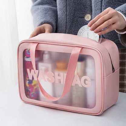 Women Makeup Bags Portable Travel Cosmetic Bag Toiletries Organizer PU Waterproof Storage Bathroom Washbag Female Make up Cases