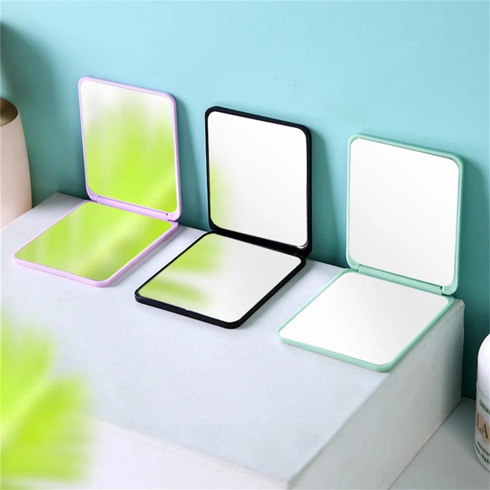 Folding Makeup Mirror High-Definition Portable Pocket Mirror Double-Side Women Makeup Mirror Rectangle Cosmetic Make Up Vanity