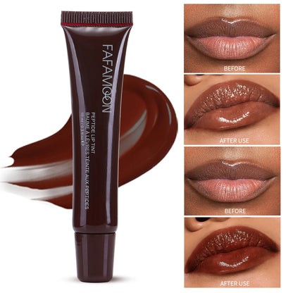 Moisturizing Mirror Water Light Lip Gloss Nude Brown Lip Oil Makeup Plumping Liquid Lipstick Transparent Cosmetics Make Up New