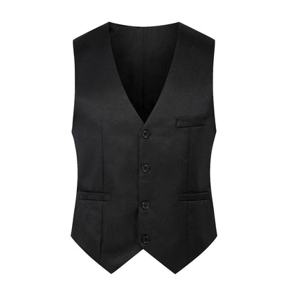 British Fashion Men's Suit Vest Slim Waistcoat Male Vest Party Formal Wear V-Neck Button Down Vests Jackets With Pockets