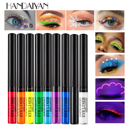 UV Light Neon Eyeliner Pen Eyes Makeup Red Waterproof Liquid Color Eye Liner Pencil Make Up Cosmetics Yellow Matte Purple Pen